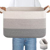 OIAHOMY woven storage basket folding design for easy portability and versatile storage.