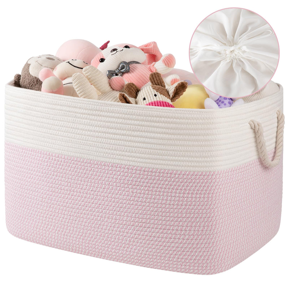 OIASKET 95L blanket basket with lid for dust-free storage in living spaces