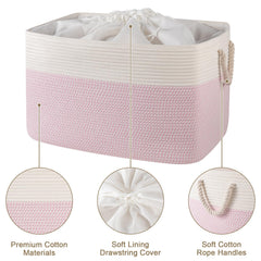 OIASKET woven texture basket adds soft stylish storage for toys and blankets