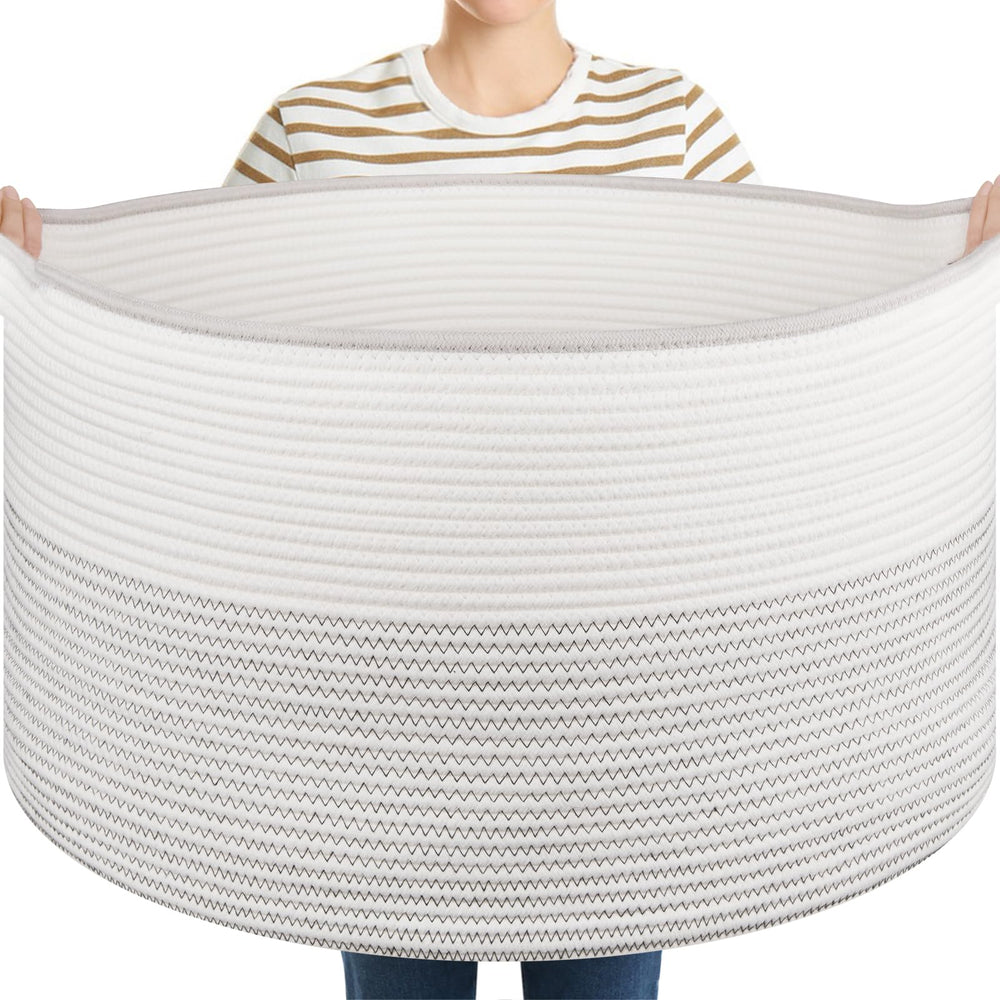 OIASKET blanket basket large dimension stores bulky items neatly.