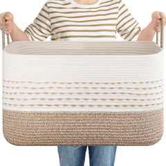 OIASKET large blanket basket front view for tidy blankets and toys