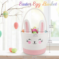 OIASKET Easter basket with eggs showing spacious interior.
