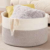 OIASKET large blanket storage basket showing ample space for bulky items like pillows and throws