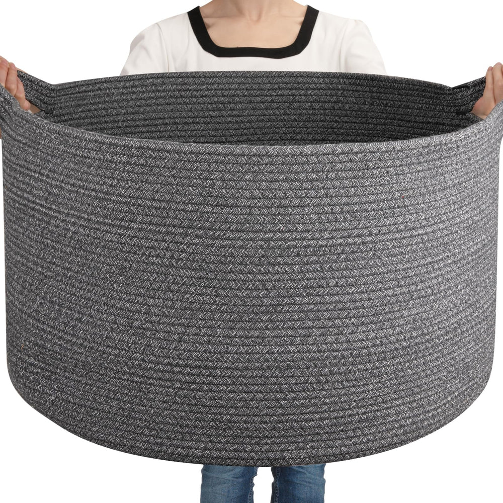 OIASKET large woven basket for blanket storage keeps blankets organized and within reach