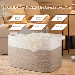 OIASKET XXXL blanket basket cotton rope texture adds warm decor touch