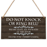 OICPYD wooden plaque front-door sign for peaceful mornings and quiet notifications