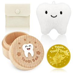 Oiiyee tooth fairy box lid natural wood keeps baby teeth safe and memorable.