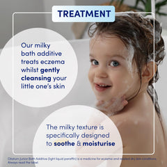 Foamy bath with Oilatum Junior formula soothing dry skin