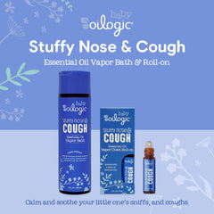 Oilogic Stuffy Nose & Cough roll-on bottle for easy, mess-free application.