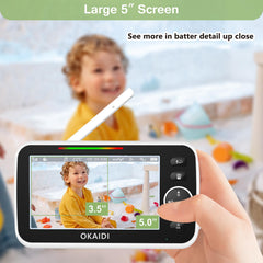 OKAIDI 3x zoom focuses on your baby's activities with detail.