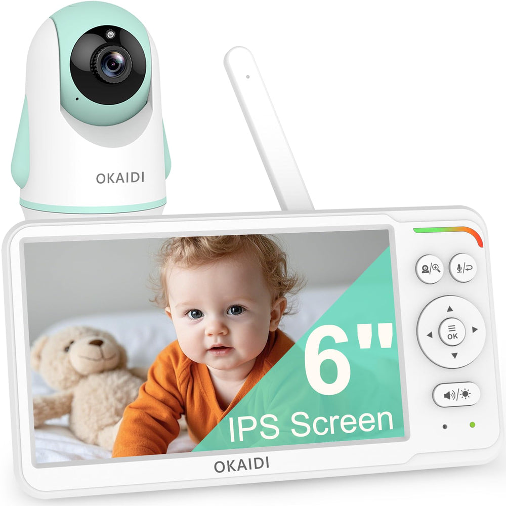OKAIDI baby monitor with 6-inch screen for clear nursery viewing