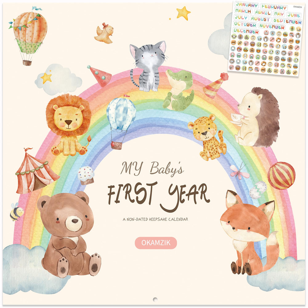 OKAMZIK Baby First Year Calendar cover, a timeless keepsake for cherished memories.