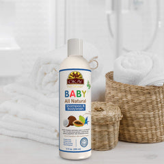 OKAY Baby Shampoo and Body Wash creates light, creamy lather for bath time.