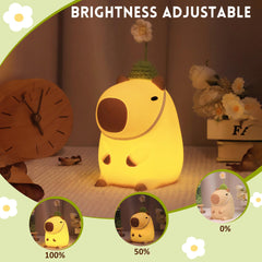 Okayera capybara lamp with squishy design in cozy room