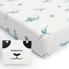 Okayinn BubblePanda bamboo crib sheet offers soft comfort for baby sleep.