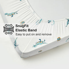 Dinosaur motif provides unisex appeal with breathable fabric.