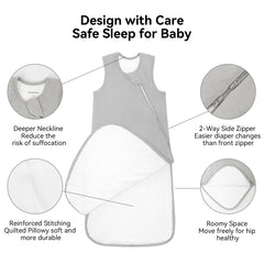 Okayinn BubblePanda sleep sack neck opening designed for safe, snug wear.