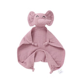 Okdiy elephant lovey in muslin fabric offers a soft security blanket for newborns