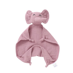 Okdiy elephant lovey in muslin fabric offers a soft security blanket for newborns