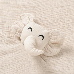 OKDIY Elephant Lovey corner knot helps attach pacifier or small toys.