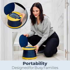 Oket Travel Potty dark blue sturdy pivot base provides stability