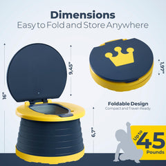 Oket Travel Potty dark blue removable bowl for quick cleaning