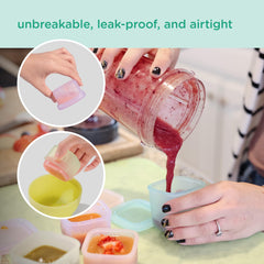 Olababy Clear Sense jars show measurement markings to help portions accurately.