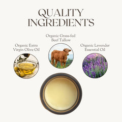 Old Brucan balm tin with lavender scent for easy application.
