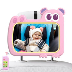 olishare 2-in-1 baby car mirror with cry detection triggers soft lights and sounds to soothe on the go