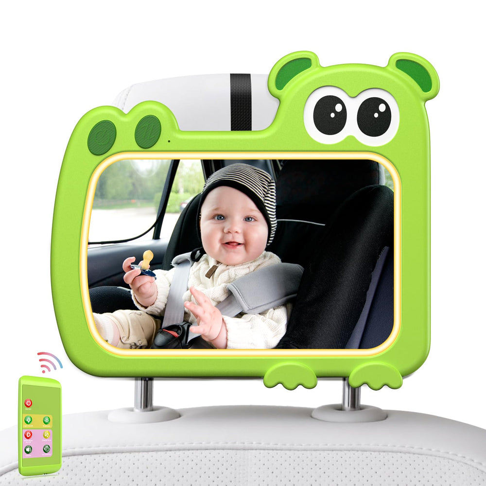 olishare baby car mirror green front view for clear rear-facing visibility and safety