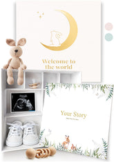 Olive & Lark baby keepsake box cover with gold foil for elegant storage.