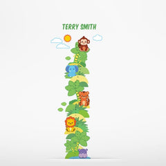 Oliver's Labels growth chart safari wall sticker with height marks for kids.