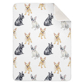 Ollabaky French Bulldog blanket adds playful nursery style and color.