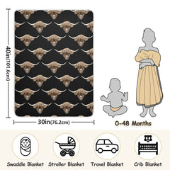 Ollabaky nursery pattern blanket used during playtime and storytelling.