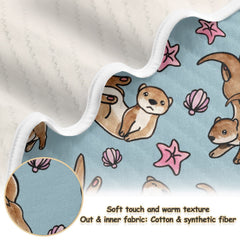 Ollabaky Otters blanket in a crib setup for soothing sleep.