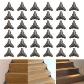 Olldag bronze stair dust inner corner closeup protects wood corners with antique charm.