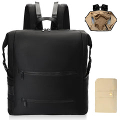 Omanmoli diaper bag backpack front view shows a durable neoprene exterior for daily outings.