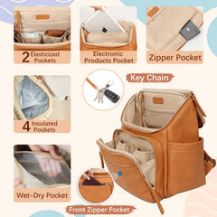 Omanmoli honey diaper bag with stroller straps for hands-free strolling