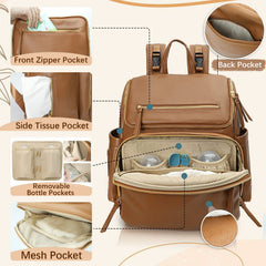 Omanmoli bag with insulated pockets keeps milk and snacks at a safe temperature.