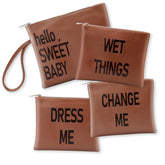 Omanmoli diaper bag pouches with four labeled compartments for quick access.