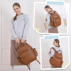 Omanmoli hardware detail on brown faux leather finish
