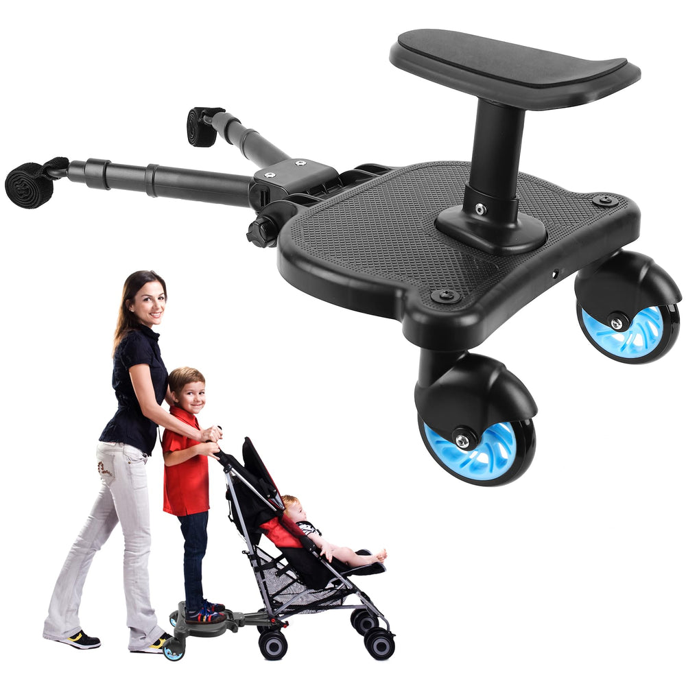 OmegaGym 2026 universal stroller board front view with quick Velcro attachment for versatility.