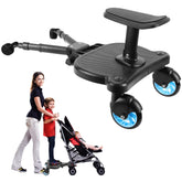 OmegaGym 2026 universal stroller board front view with quick Velcro attachment for versatility.