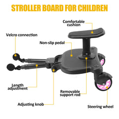 OmegaGym stroller board Velcro connection ensures fast, secure compatibility.