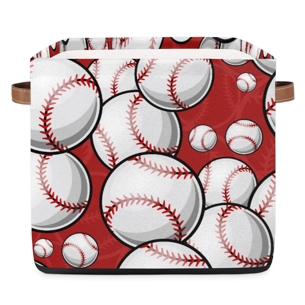OMFUNS baseball storage basket 13x13 fits shelves for closet organization.