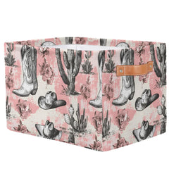 OMFUNS Western Cowboy storage bin folded design enables space-saving storage