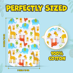 Omilion Baby Washcloth blue construction design soft cotton for routine cleansing