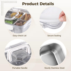 OMISTAR snack box detachable compartments for easy cleaning and flavor separation.