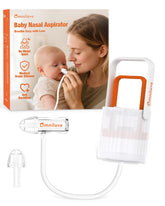 Omnilove nasal aspirator manual front view, safe and easy to use.