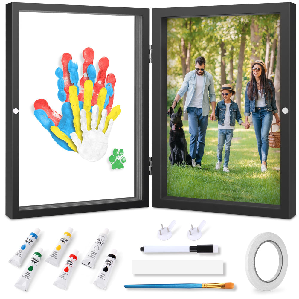 Omrhvi family handprint frame display, a cherished wall keepsake.